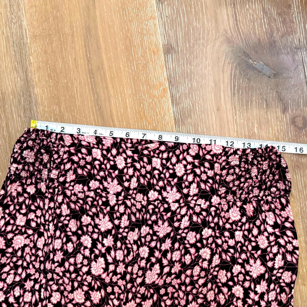 Aqua Black and Pink Floral Palazzo Pants Large - Picture 3 of 7